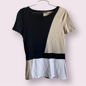 Antonio Melani Color Block Muted Short Sleeve Blouse